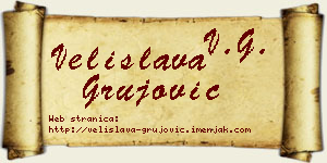 Velislava Grujović vizit kartica